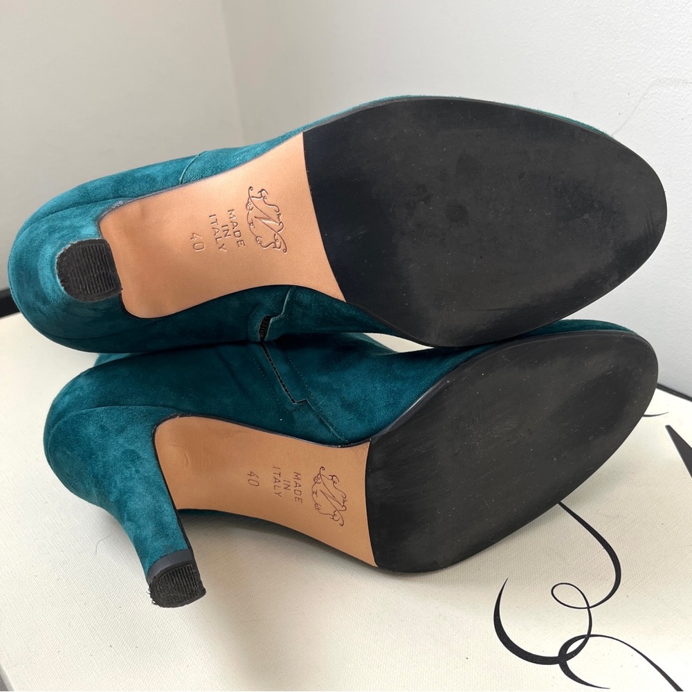Anthropologie Knee High Lenora teal suede boot, Delia size 40 euro or 9 USA - Picture 11 of 16